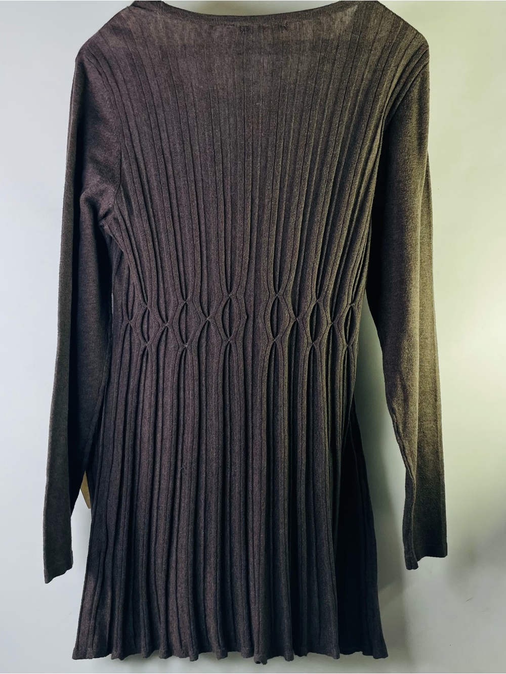 Daisy Fuentes Long-Sleeve Knit Dress in Dark Brown Size Lg - Picture 7 of 7
